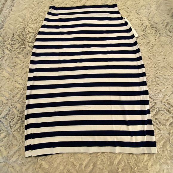 Susana Monaco Dresses & Skirts - Susana Monaco Blue Striped Pull On Skirt NWT Sz L